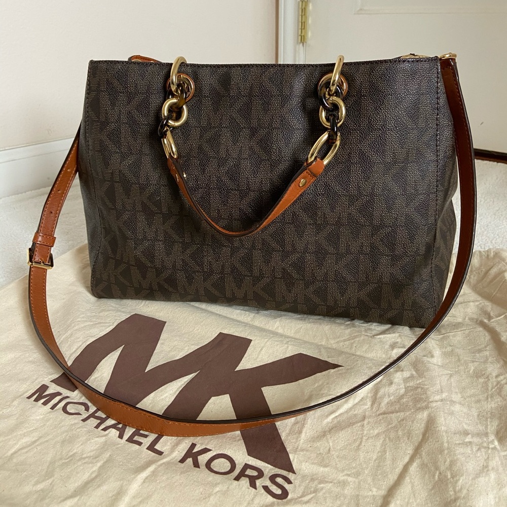 Michaels Kors Cynthia Medium Logo Satchel …